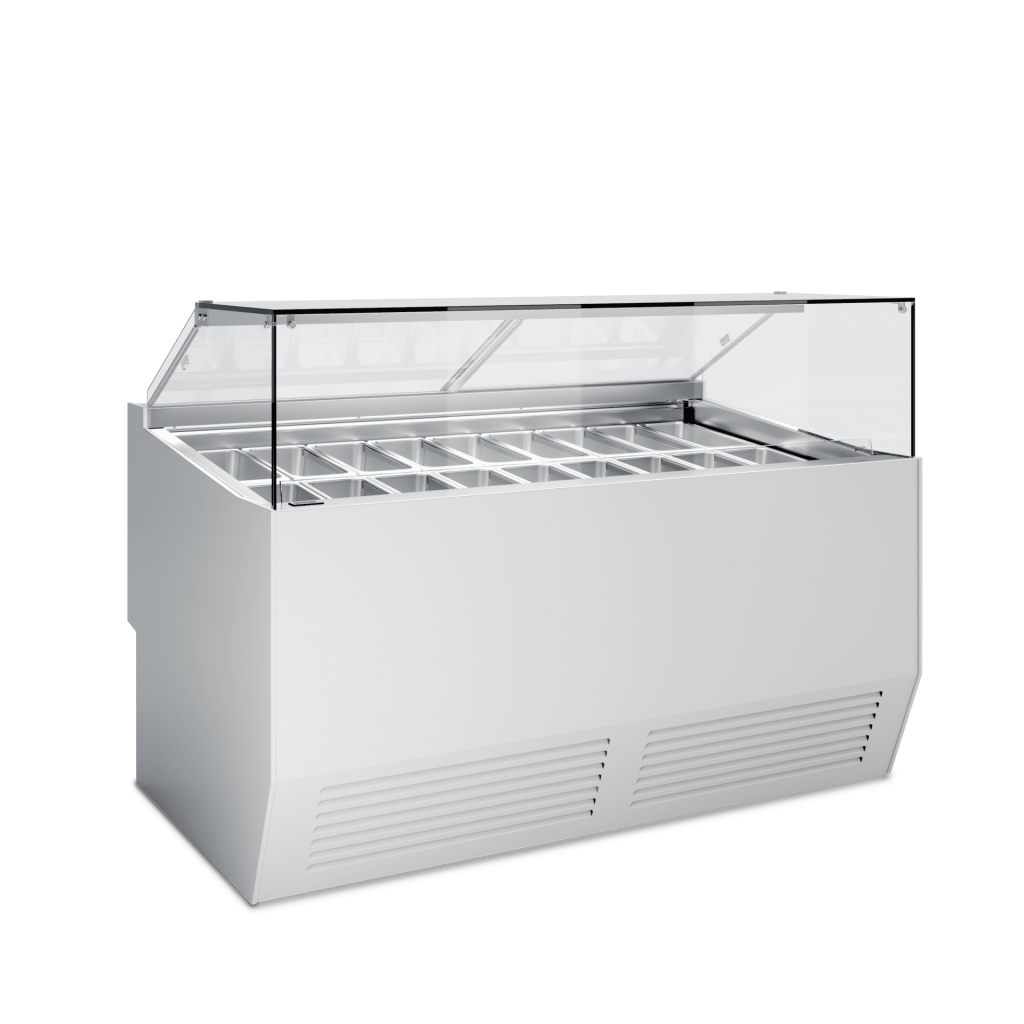 Vetrina gelato modulare SO3 PRIMA in finitura grigio chiaro RAL 7044 (grigio chiaro)