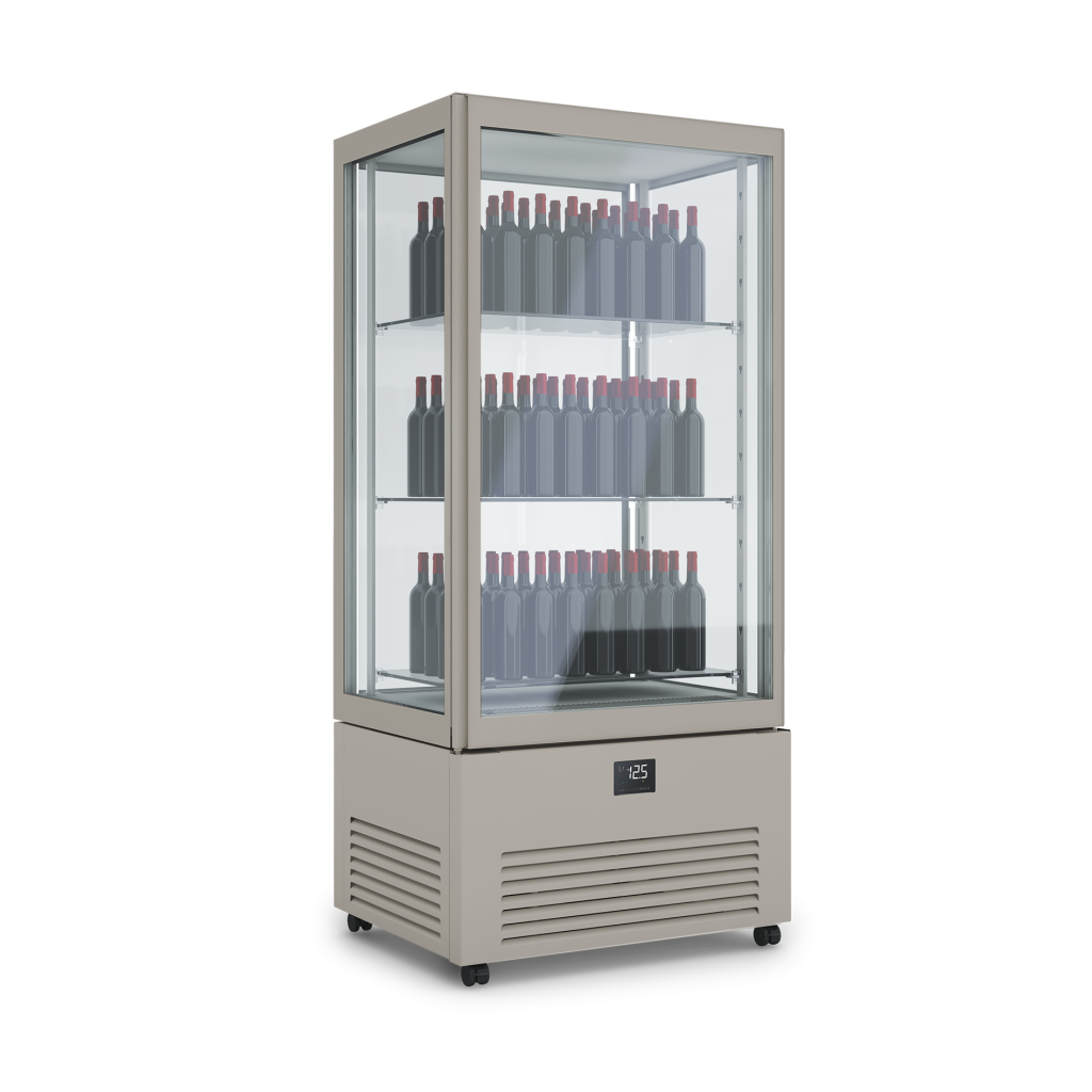 Verticale refrigerato professionale nella versione K2 vini color gesso. Dimensioni 900x700x1980 mm