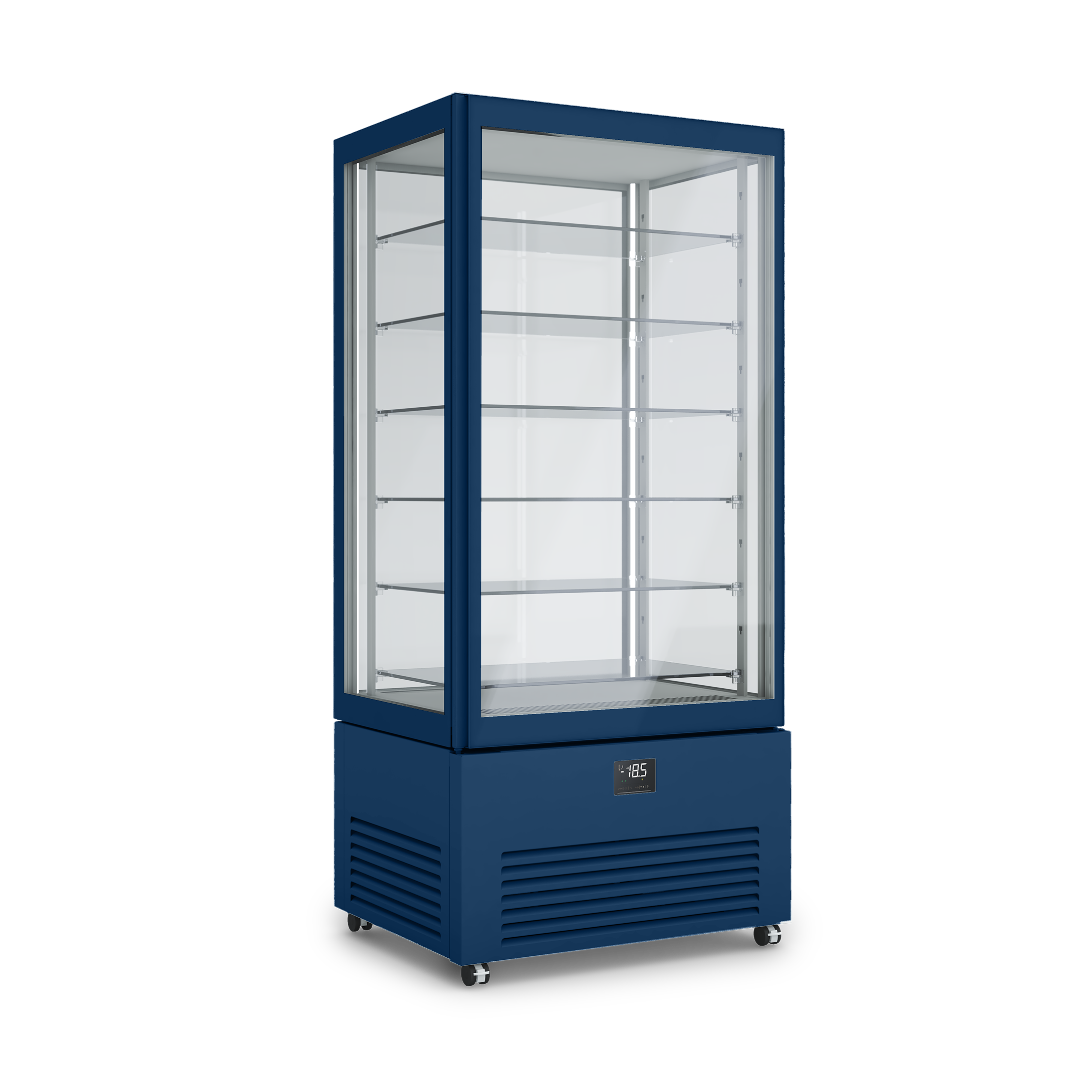 Verticale refrigerato professionale doppia temperatura K2COLOR colore BLU NOTTE RAL5026. Dimensioni 900x700x1980 mm