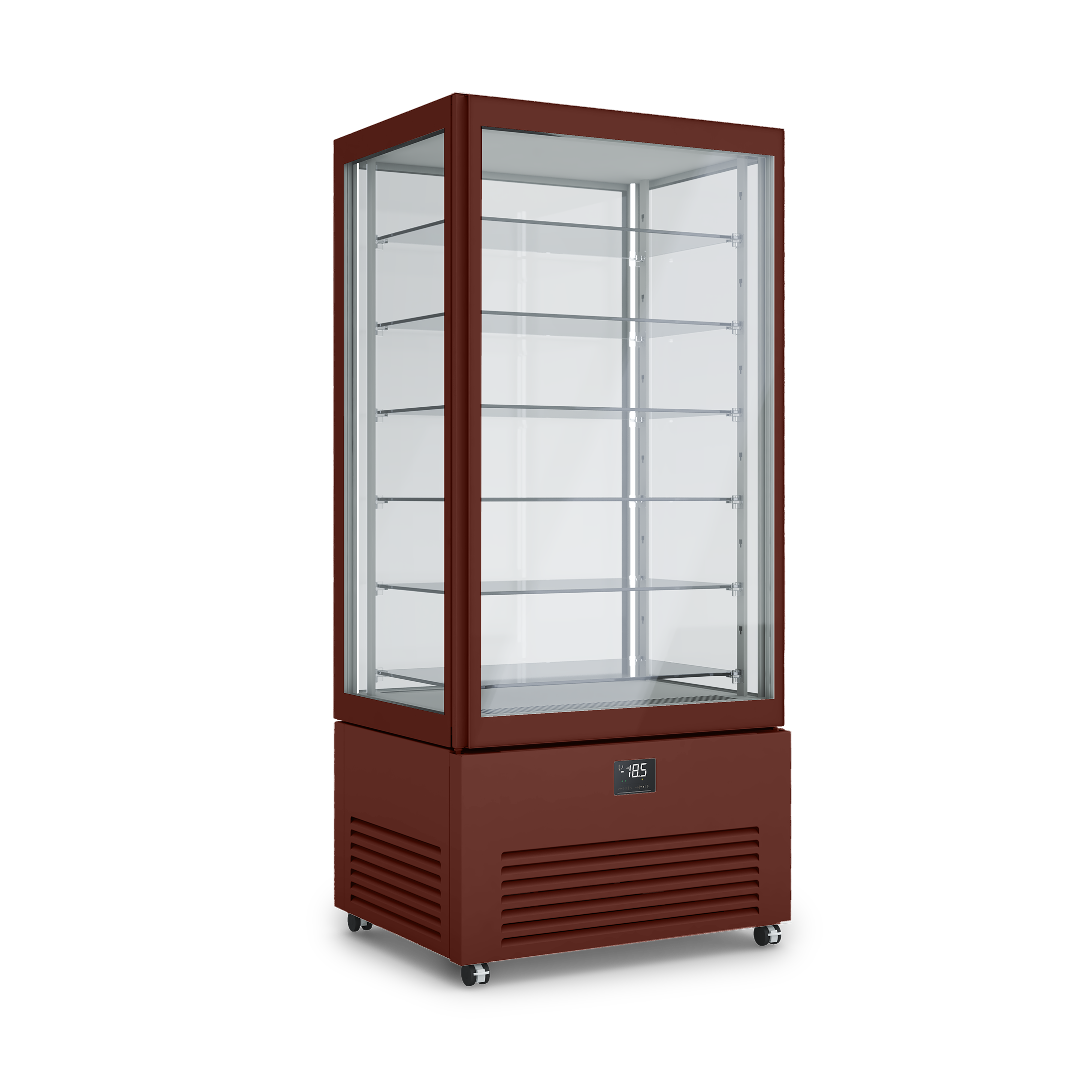 Verticale refrigerato professionale doppia temperatura K2COLOR colore ROSSO MARRONE RAL8012. Dimensioni 900x700x1980 mm
