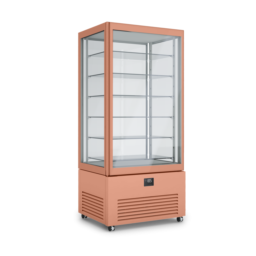 Verticale refrigerato professionale doppia temperatura K2 colore BEIGE ROSSO RAL3012. Dimensioni 900x700x1980 mm
