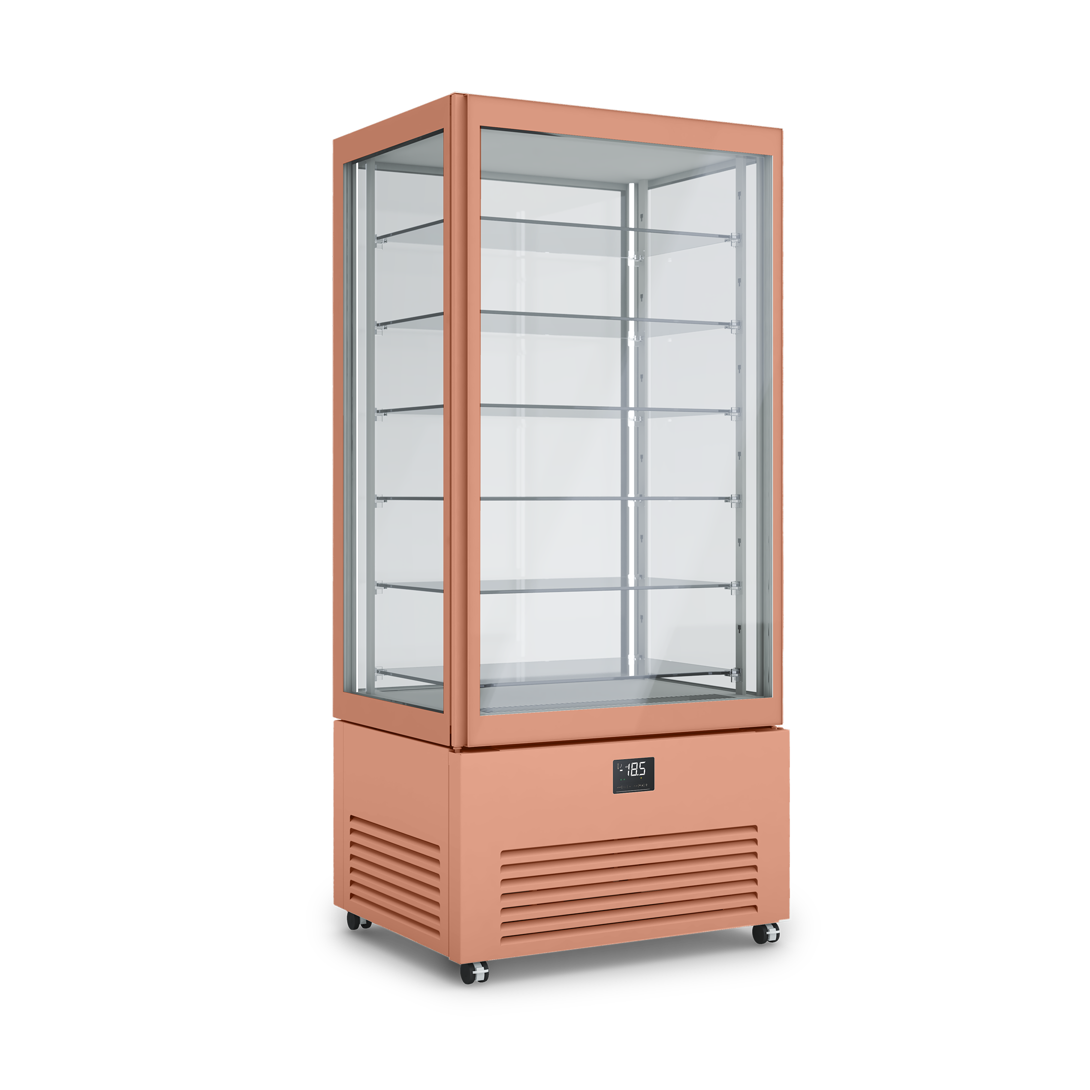 Verticale refrigerato professionale doppia temperatura K2 colore BEIGE ROSSO RAL3012. Dimensioni 900x700x1980 mm