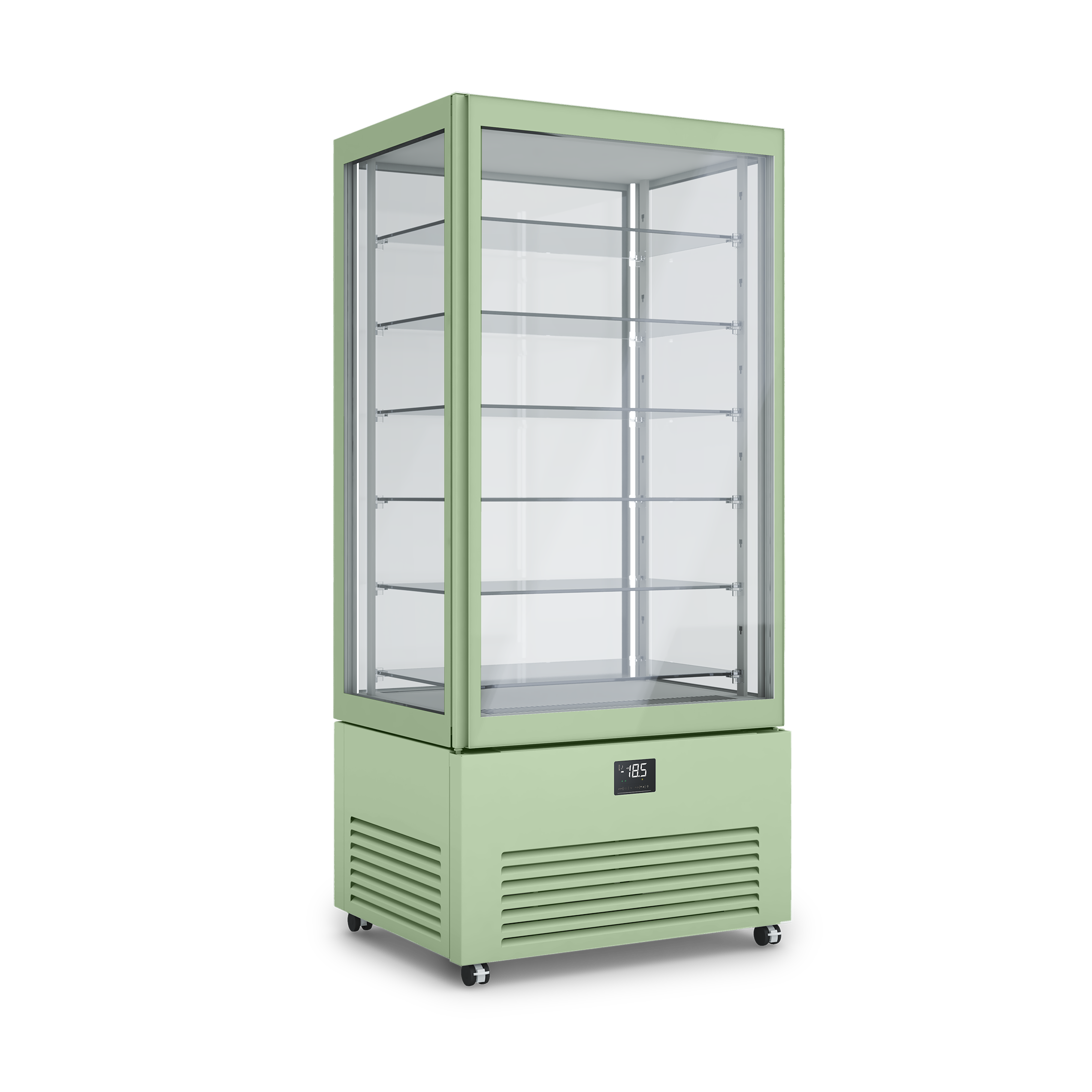 Verticale refrigerato professionale doppia temperatura K2COLOR colore VERDE BIANCASTRO RAL6019. Dimensioni 900x700x1980 mm
