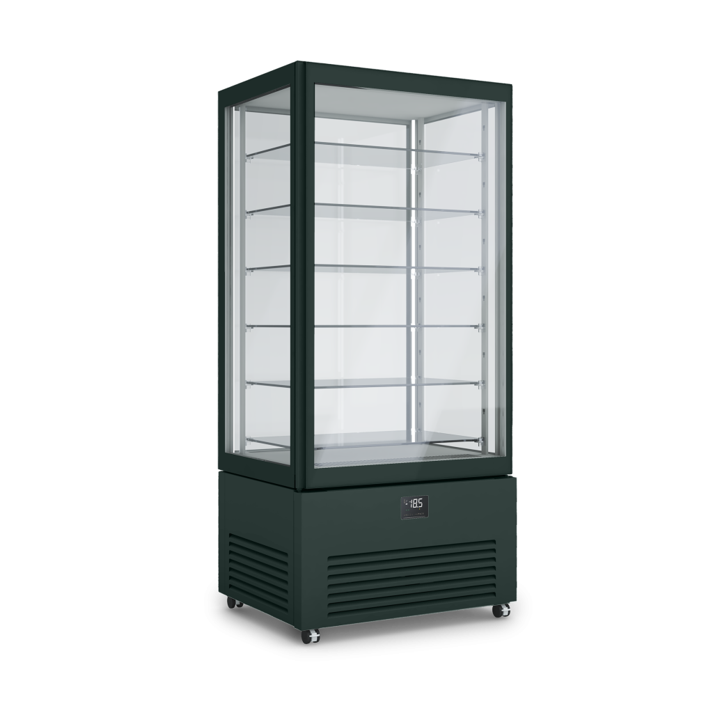 Verticale refrigerato professionale doppia temperatura K2COLOR colore VERD NERASTRO RAL36012. Dimensioni 900x700x1980 mm